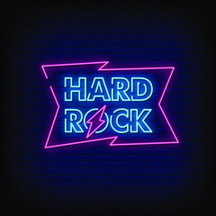 Hard Rock Neon Signs Style Text Vector