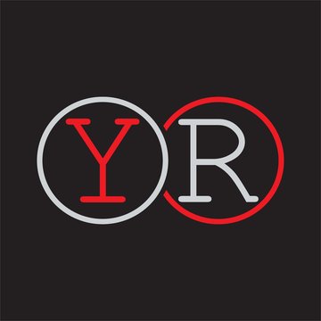 YR Initial letter linked circle capital monogram logo modern template
