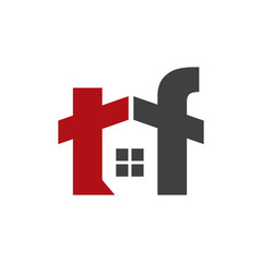 Fototapeta premium TF Home Logo, TF Real Estate Logo