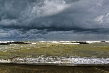 Stormy day on the seaside