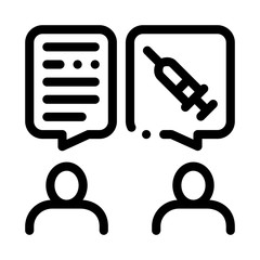Doctor Injections Consultation Icon Vector. Outline Doctor Injections Consultation Sign. Isolated Contour Symbol Illustration