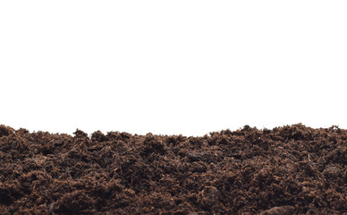 bio ground or soil as frame closed up isolated on white - obrazy, fototapety, plakaty