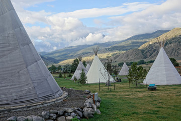 Indian tipis in campground, Montana