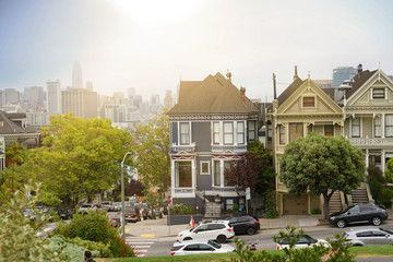 The Painted Ladies, San Francisco, California, USA, August 18, 2019