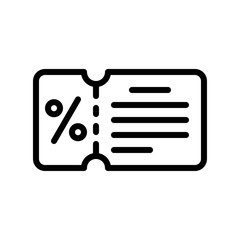 Voucher vector, Black friday related line icon