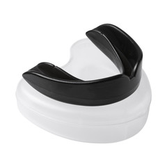 black boxing kappa lies on a plastic container, on a white background