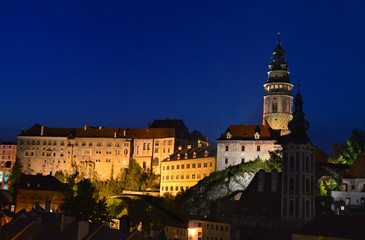 Fototapeta na wymiar Cesky krumlov at night. UNESCO World Heritage Site. Czech Republic