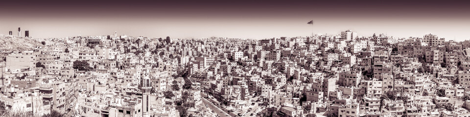 Panorama of Amman by Daylight (vintage B&W)
