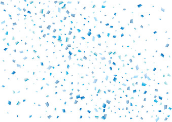Festive blue rectangle confetti background. Abstract frame confetti texture for holiday, postcard, poster, website, carnival, birthday, children's parties. Cover confetti mock-up. Wedding card layout