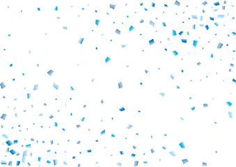 Festive blue rectangle confetti background. Abstract frame confetti texture for holiday, postcard, poster, website, carnival, birthday, children's parties. Cover confetti mock-up. Wedding card layout