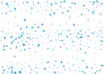 Festive blue rectangle confetti background. Abstract frame confetti texture for holiday, postcard, poster, website, carnival, birthday, children's parties. Cover confetti mock-up. Wedding card layout