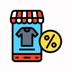 Online sale vector, Black friday related filled icon