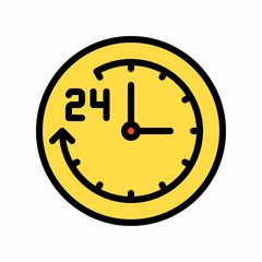 24 hours vector, Black friday related filled icon