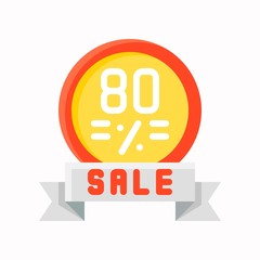 Discount sale ribbon vector, Black friday related flat icon