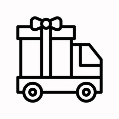 Delivery truck vector, Black friday related line icon