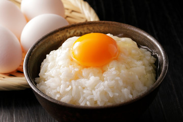 卵かけご飯　Raw egg on white rice, Japanese food
