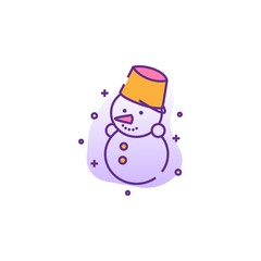 snowman creative icon. flat multicolored illustration. From christmas icons collection. Isolated snowman sign on white background