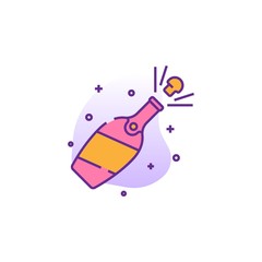 champagne creative icon. flat multicolored illustration. From christmas icons collection. Isolated champagne sign on white background