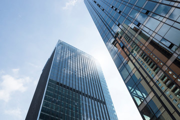 Fototapeta na wymiar High - rise buildings in modern city。
