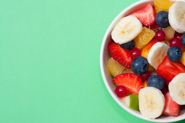 Bowl of healthy fresh fruit salad.