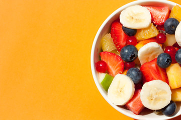 Bowl of healthy fresh fruit salad.