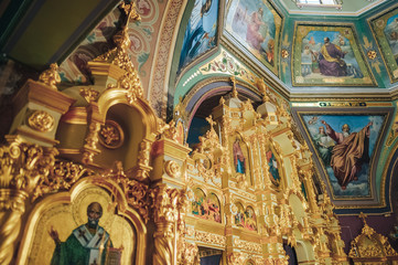 Fototapeta na wymiar Republic of Moldova, interior of a Christian Orthodox church