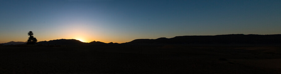 Sunset in the desert of Zahora (Morocco)
