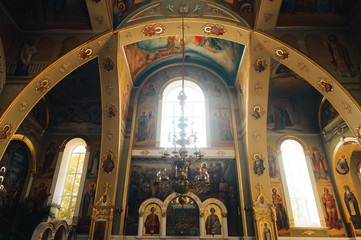 Fototapeta na wymiar Republic of Moldova, interior of a Christian Orthodox church