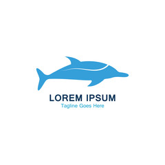 Obraz premium Dolphin smart fish jump logo in the sea template design icon