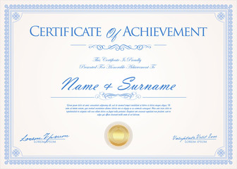 Certificate or diploma retro vintage design 