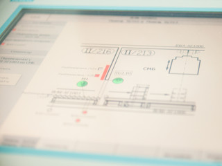 Industrial scheme on the touchscreen.