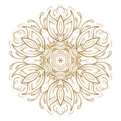 Fototapeta na wymiar Golden mandala vector illustration. Ethnic style temporary tattoo.