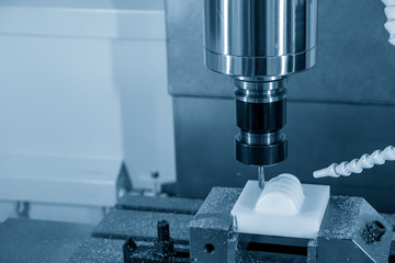 The CNC milling machine finishing cut the plastic parts with the solid ball  endmill tools. The...
