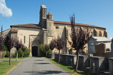 Fototapeta na wymiar Church Saint-Martin in Saint Martin de Hinx in France,Europe