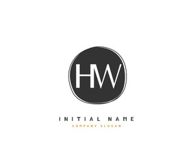 H W HW Beauty vector initial logo, handwriting logo of initial signature, wedding, fashion, jewerly, boutique, floral and botanical with creative template for any company or business.