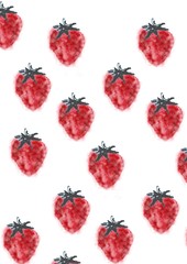 set of strawberries isolated on white background