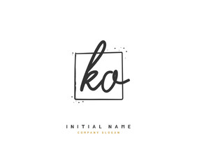 K O KO Beauty vector initial logo, handwriting logo of initial signature, wedding, fashion, jewerly, boutique, floral and botanical with creative template for any company or business.
