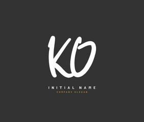 K O KO Beauty vector initial logo, handwriting logo of initial signature, wedding, fashion, jewerly, boutique, floral and botanical with creative template for any company or business.