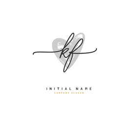 K F KF Beauty vector initial logo, handwriting logo of initial signature, wedding, fashion, jewerly, boutique, floral and botanical with creative template for any company or business.