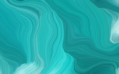 modern soft swirl waves background illustration with light sea green, sky blue and turquoise color
