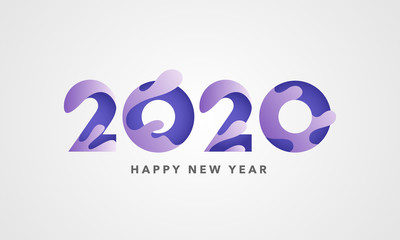 New Year 2020 background with liquid design