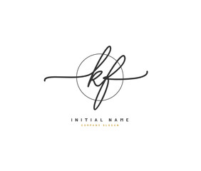 K F KF Beauty vector initial logo, handwriting logo of initial signature, wedding, fashion, jewerly, boutique, floral and botanical with creative template for any company or business.