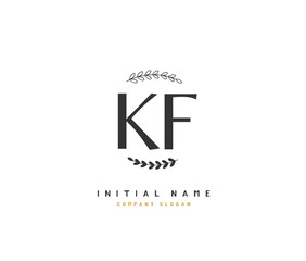 K F KF Beauty vector initial logo, handwriting logo of initial signature, wedding, fashion, jewerly, boutique, floral and botanical with creative template for any company or business.