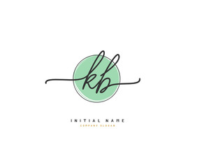 K B KB Beauty vector initial logo, handwriting logo of initial signature, wedding, fashion, jewerly, boutique, floral and botanical with creative template for any company or business.