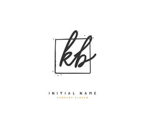 K B KB Beauty vector initial logo, handwriting logo of initial signature, wedding, fashion, jewerly, boutique, floral and botanical with creative template for any company or business.