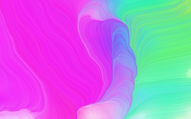 modern soft swirl waves background design with neon fuchsia, medium aqua marine and magenta color