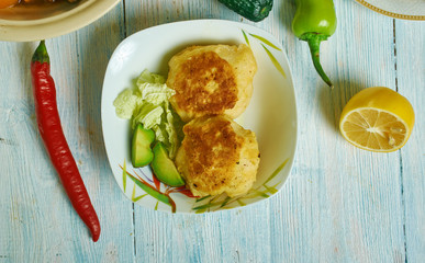 Caribbean Saltfish fritters with mango chutney