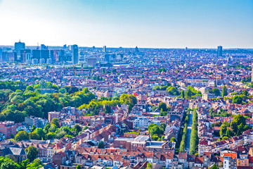 Brussels panoramic cityscape, Belgium