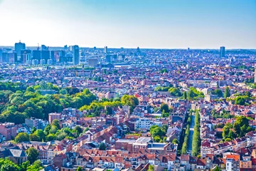 Deurstickers Brussels panoramic cityscape, Belgium © Flaviu Boerescu