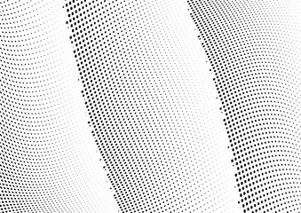 Abstract halftone wave dotted background. Futuristic twisted grunge pattern, dot, circles.  Vector modern optical pop art texture for posters, business cards, cover, labels mock-up, stickers layout